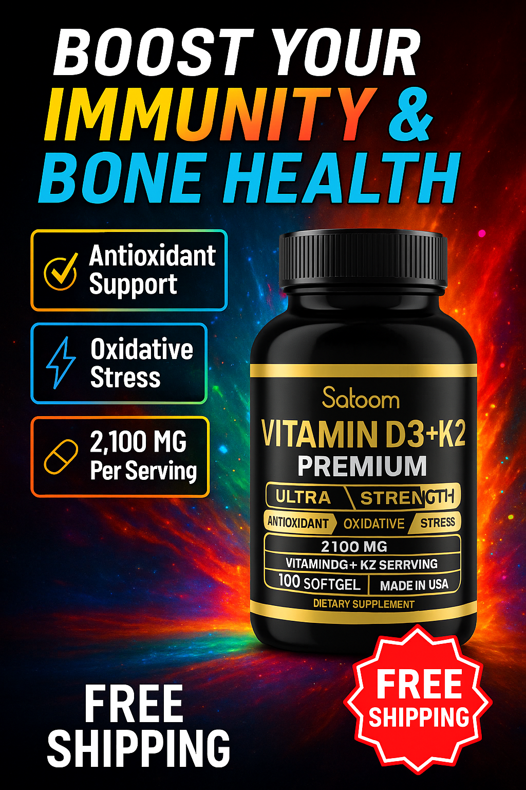 Vitamina D3+K2 - Satoomi